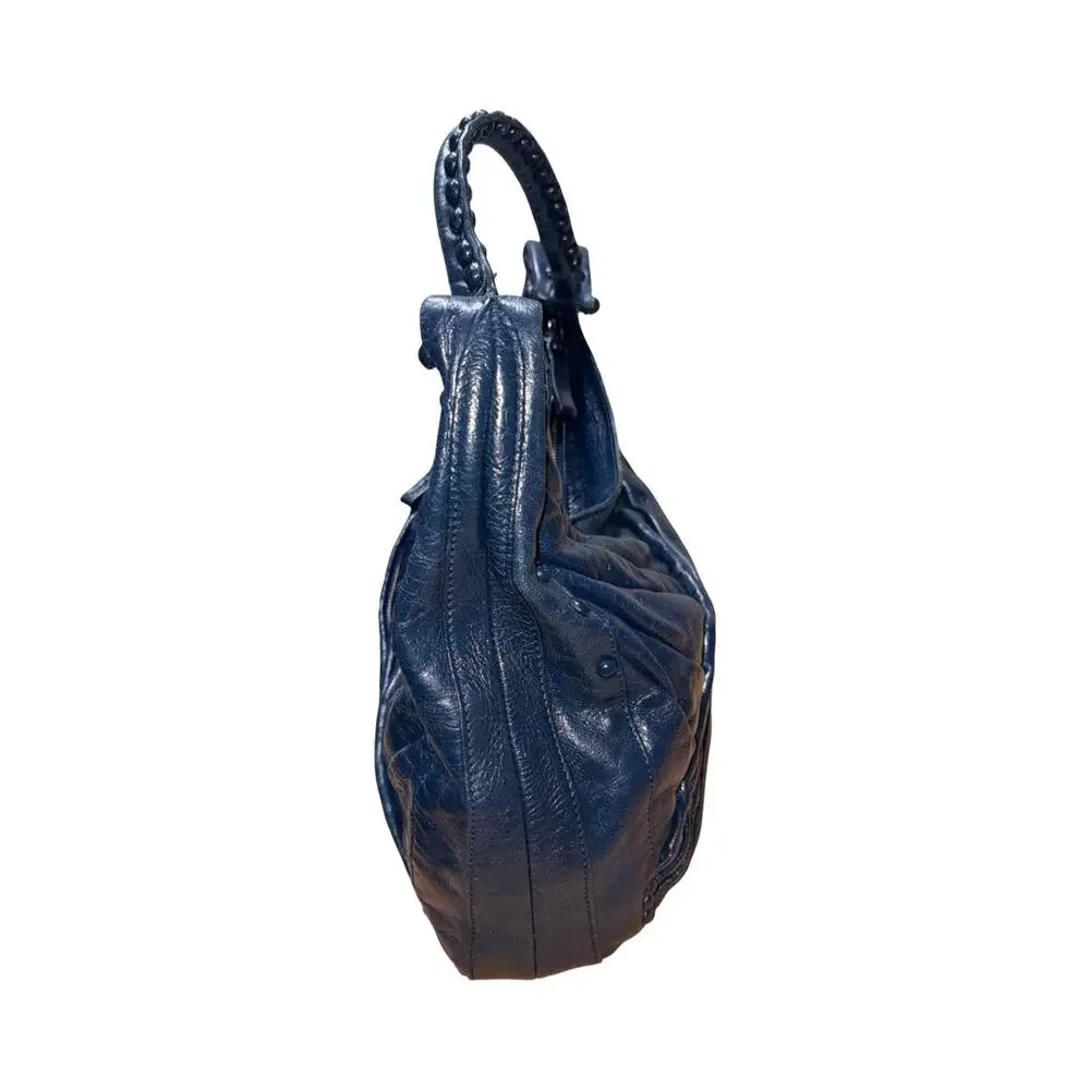 7 Seven for All Mankind Blue Patent Leather Hobo Shoulder Bag